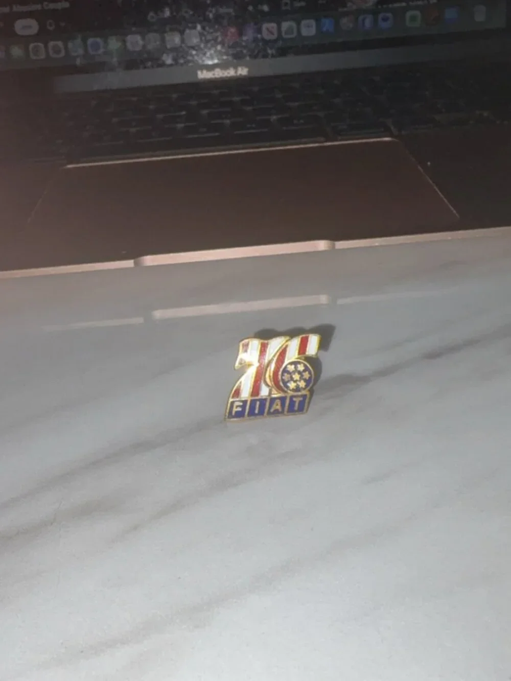 76 Fiat Enamel Pin - American Flag Design